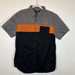 Harley-Davidson Genuine Motorclothes Gray & Black Men's Short Sleeve Size M
